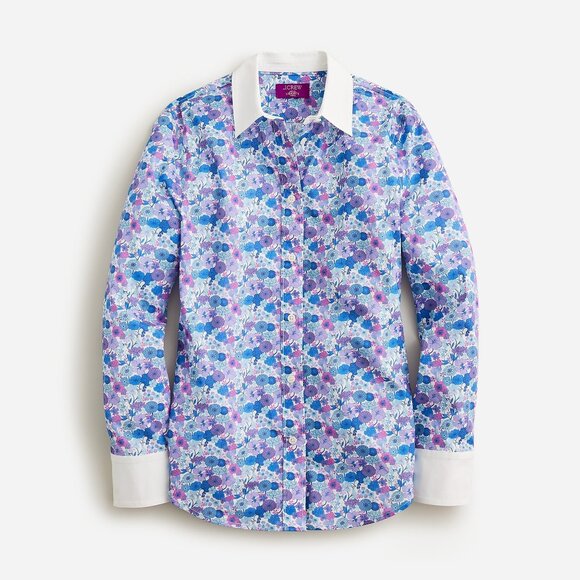 J. Crew Liberty Fabrics Slim Fit Shirt in Arrow Floral Size 0 NWT - Picture 2 of 6